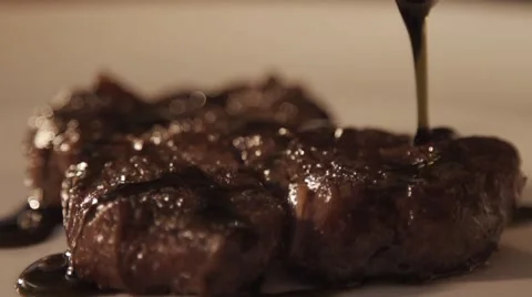 Fried meat in slow motion Stock Footage 67866638