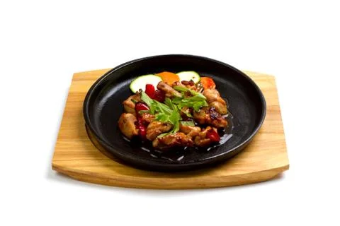 Fried meat with vegetables Stock Photos