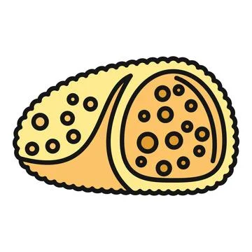 Fried middle eastern kibbeh icon illustrating appetizer snack concept Stock Illustration