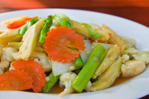 Fried mix vegetable Stock Photos