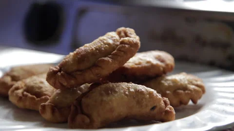 Fried Momo Stock Footage 42097678