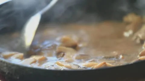 Fried mushrooms Stock Footage