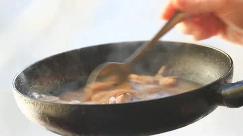Fried mushrooms Stock Footage