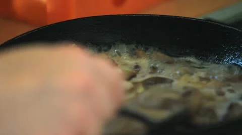 Fried mushrooms Stock Footage 21439120