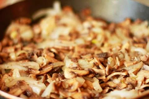 Fried mushrooms  Stock Photos