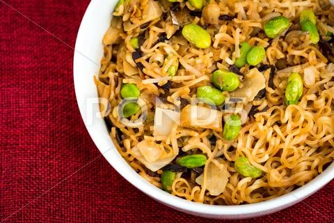 Fried noodle asian food on the table Stock Photos