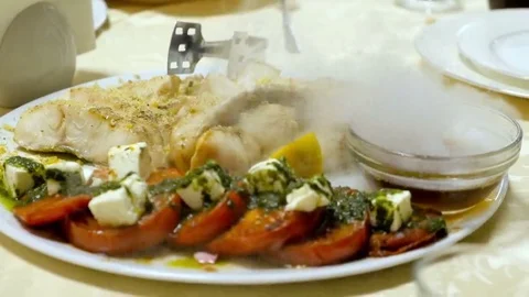 Fried noodles cod fish Stock Footage 69222174