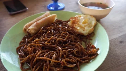 Fried noodles Stock Footage 164636756