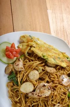 Fried noodles Stock Photos