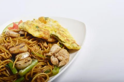 Fried noodles 스톡 사진