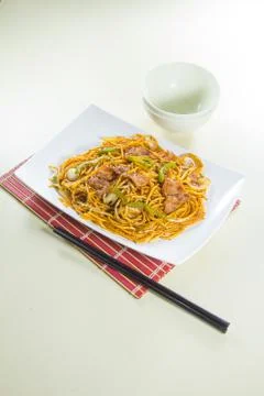 Fried noodles Stock Photos