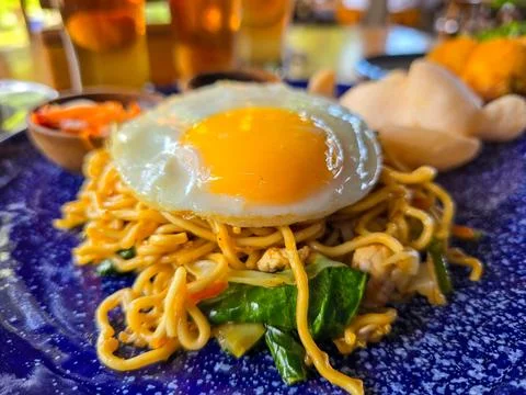 Fried noodles 스톡 사진