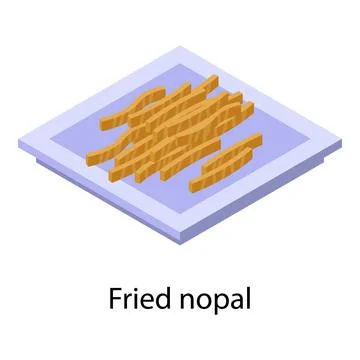 Fried nopal icon, isometric style Stock-Illustration