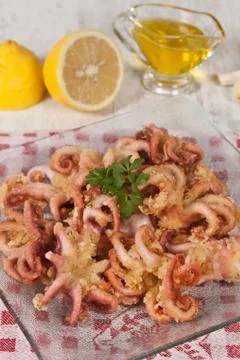 Fried octopus Stock Photos