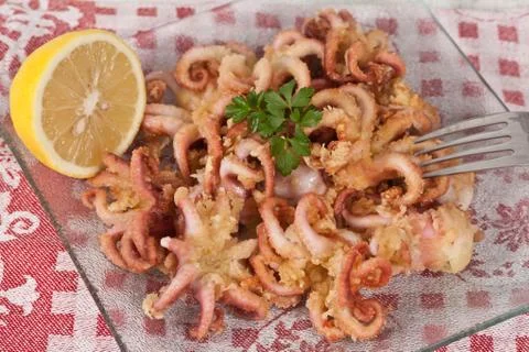 Fried octopus Stock Photos