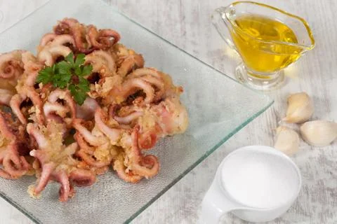 Fried octopus Stock Photos