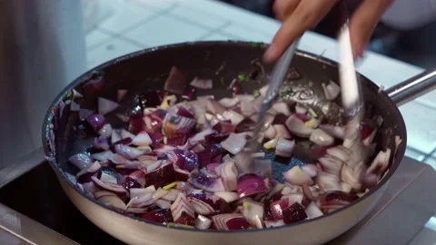 Fried onion. Stock Footage 154456602