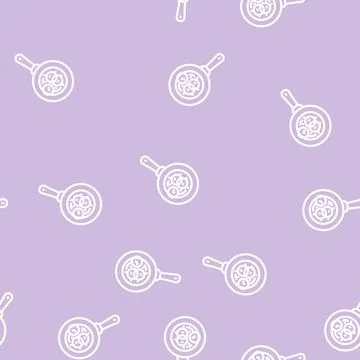 Fried onion line vector seamless pattern Stock Illustration