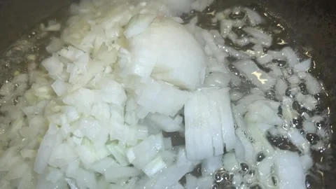 Fried onion in a pan Stock Footage 221271261