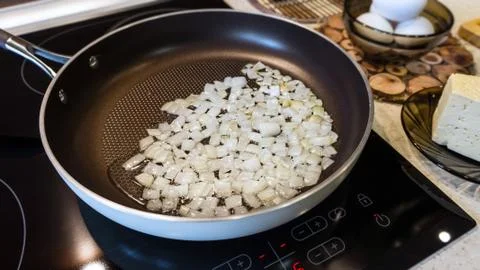 Fried onion. Stock Photos