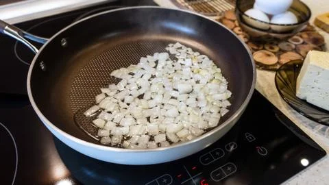 Fried onion. Stock Photos