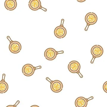 Fried onion vector seamless pattern Stock Illustration