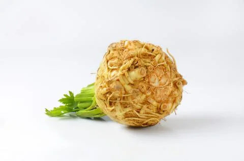 Fried or breaded celery root vegetable Stock Photos