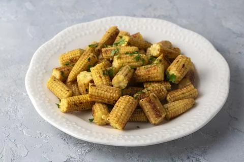 Fried  or grilled corn with various spices Stock Photos