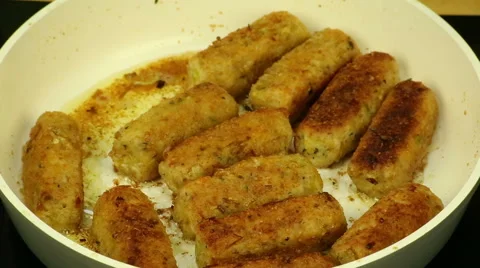 Fried pancakes Stock Footage 62418396