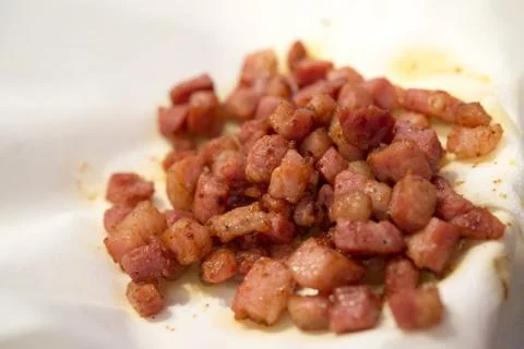 Fried Pancetta 스톡 사진