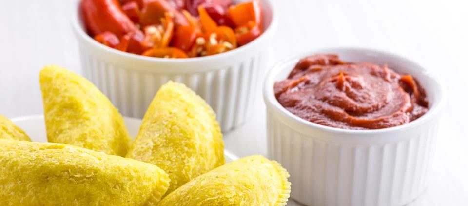 Fried pastry of corn dough, breaded typical of Brazil, june party food Stock Photos