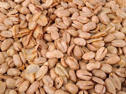 Fried peanut close up Stock Photos