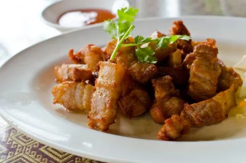 Fried Pork Belly Stock Photos