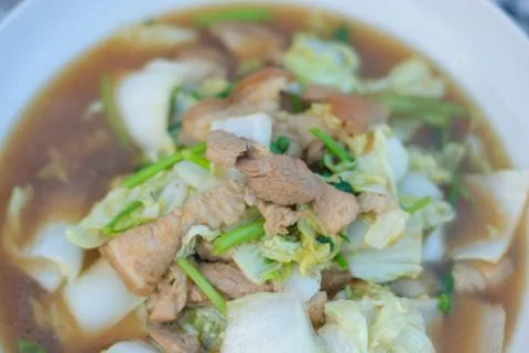 Fried pork with cabbage image on stock photo Stock Photos
