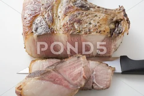 Fried pork chop (from a special breed of pig) Stock Photos