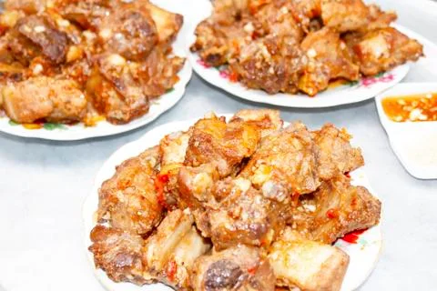 Fried pork chops Stock Photos