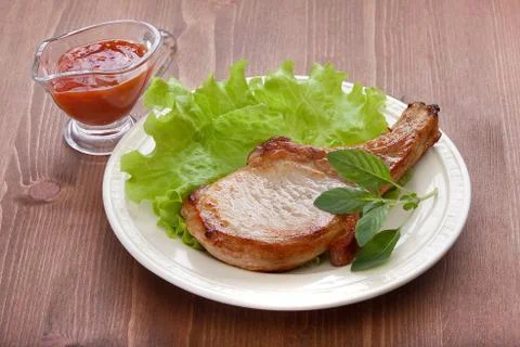 Fried pork cutlet Stock Photos