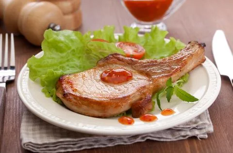 Fried pork cutlet Stock Photos