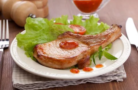 Fried pork cutlet Stock Photos