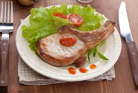 Fried pork cutlet Stock Photos