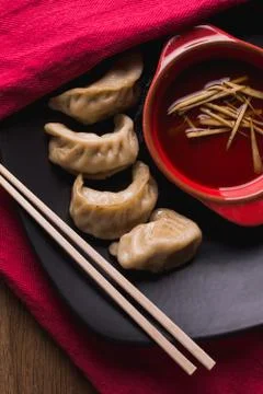 Fried pork dumplings Foto stock