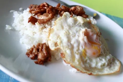 Fried pork with garlic Stock-Fotos