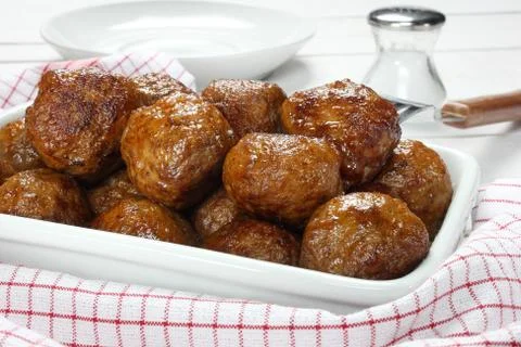 Fried pork meatballs Stock Photos