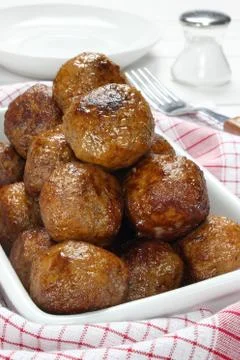 Fried pork meatballs Stock Photos