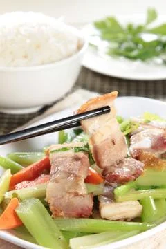 Fried pork Foto stock