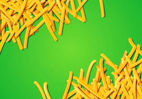 Fried potato, chips, crisps or french fries laying in heap illustration for t Stock Illustration