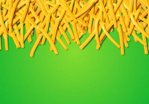 Fried potato, chips, crisps or french fries laying in heap illustration for t Stock Illustration
