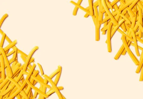 Fried potato, chips, crisps or french fries laying in heap illustration for t Stock Illustration