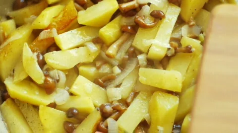 Fried potato Stock Footage