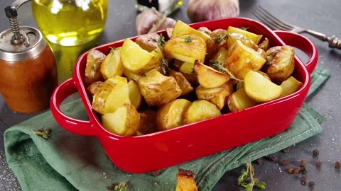 Fried potato Vídeo Stock 201083673
